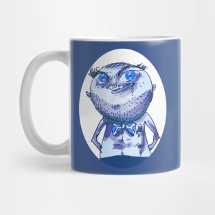 big eyes weird man funny cartoon Mug